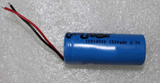 3.7V1500mAh電動玩具用18500鋰電池