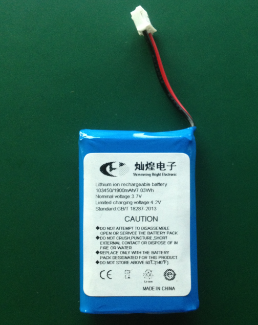 3.7V1800mAh物流車定位儀用鋰電池